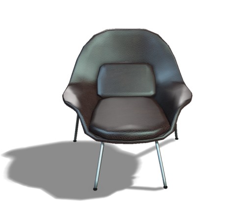 Low Poly Office Chair 3D Model