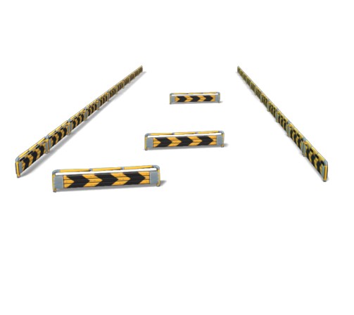 3D Model for Warning striped arrow