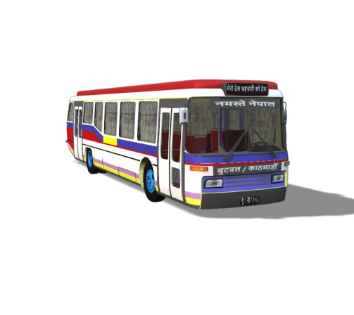 A Modern City Bus based in Low Poly style.