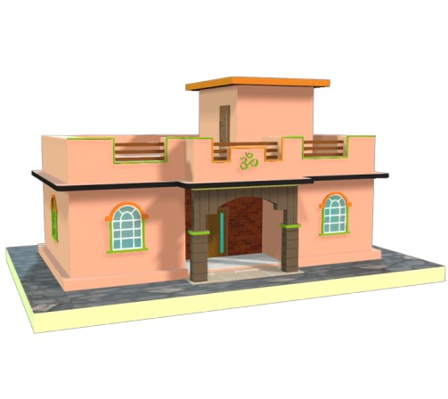 Bhutan Style House Free 3D Model Downloads