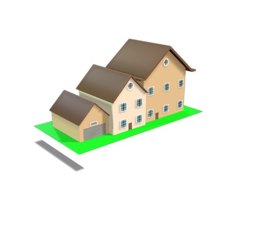 Cartoon House for  Low Poly Design