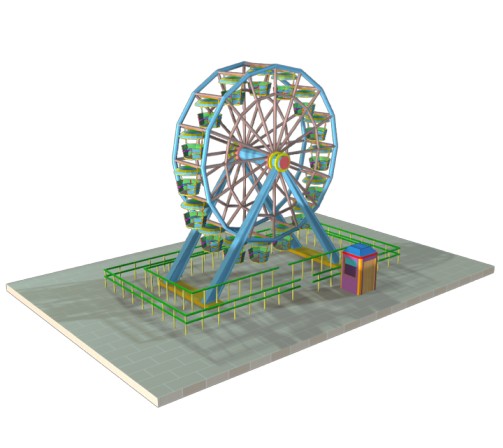 Ferris Wheel based in Low Poly style