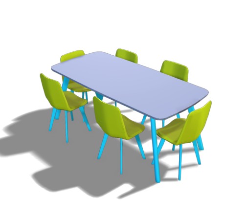 free 3d models for Dining Table and Chair Set