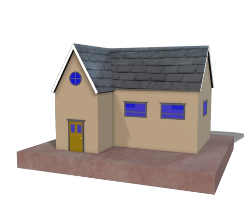 LowPoly Cartoonish 3D Model House