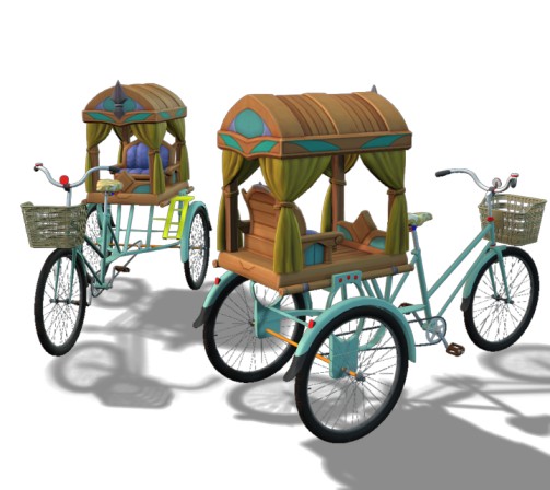 Low Poly Rickshaw 3d Model