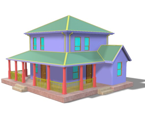 Low Polygon Free House 3D models